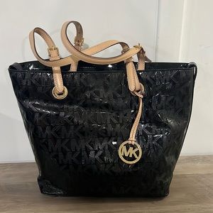 Michael Kors black signature shoulder bag